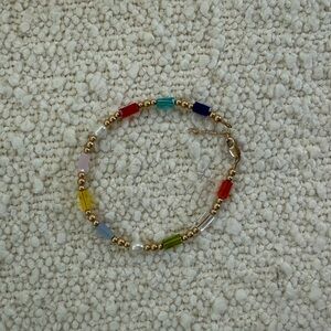 Hazel boutique waterproof multicolored crystal and pearl bracelet